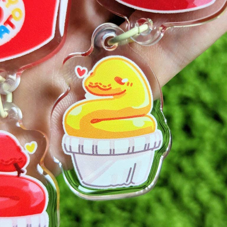 Snake Snack Fast Food Dangling Keychains: Snake Fries