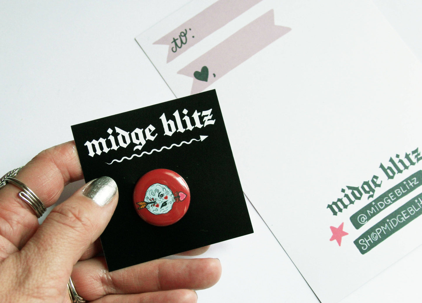 A Trip to the Moon and Back Valentine w/ Button