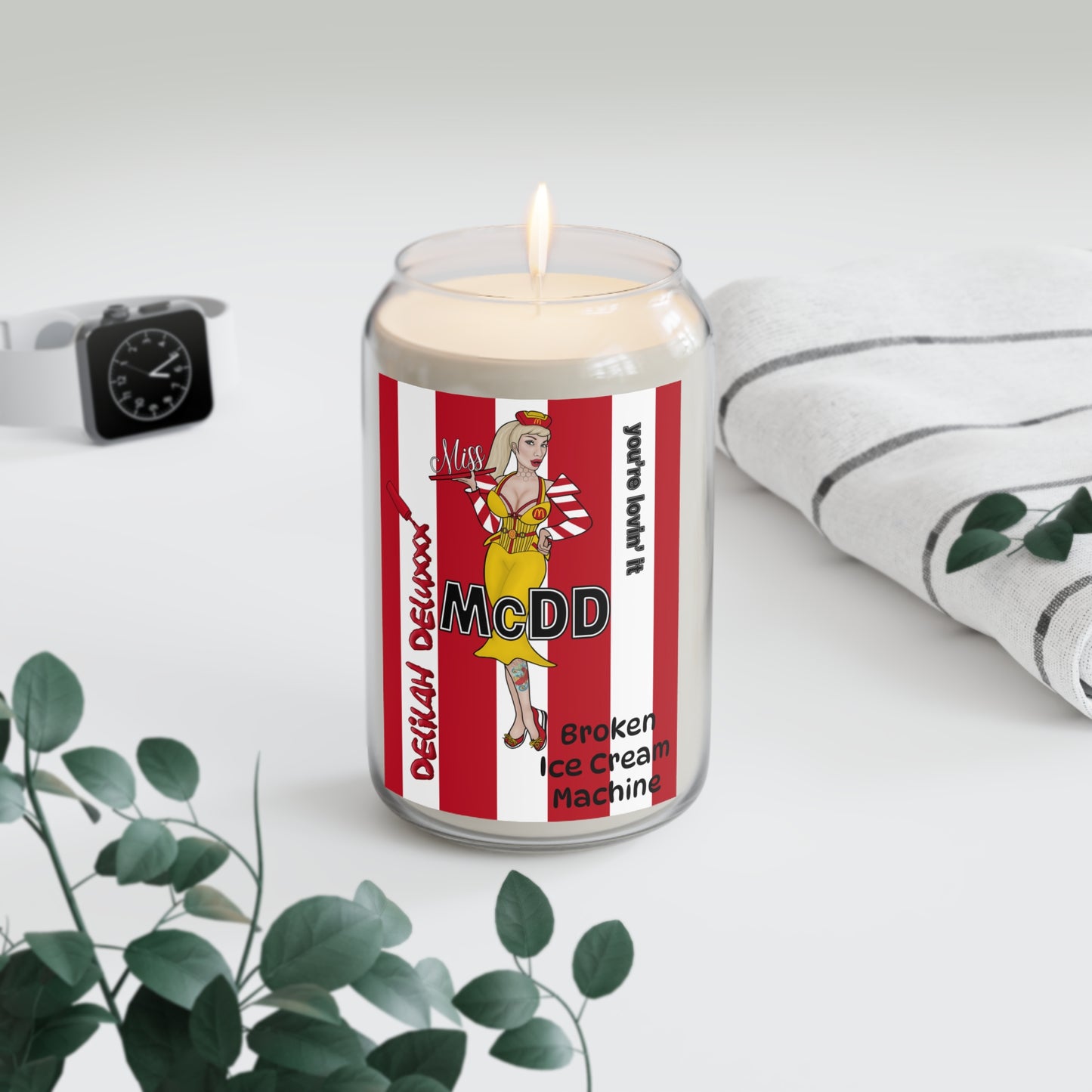 Miss McDD (Delilah Deluxxx) Broken Ice Cream Machine Candle (13.75oz)