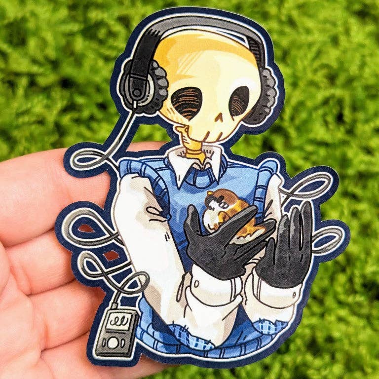 Aesthetic Chilling Skeleton Stickers: BOTH!