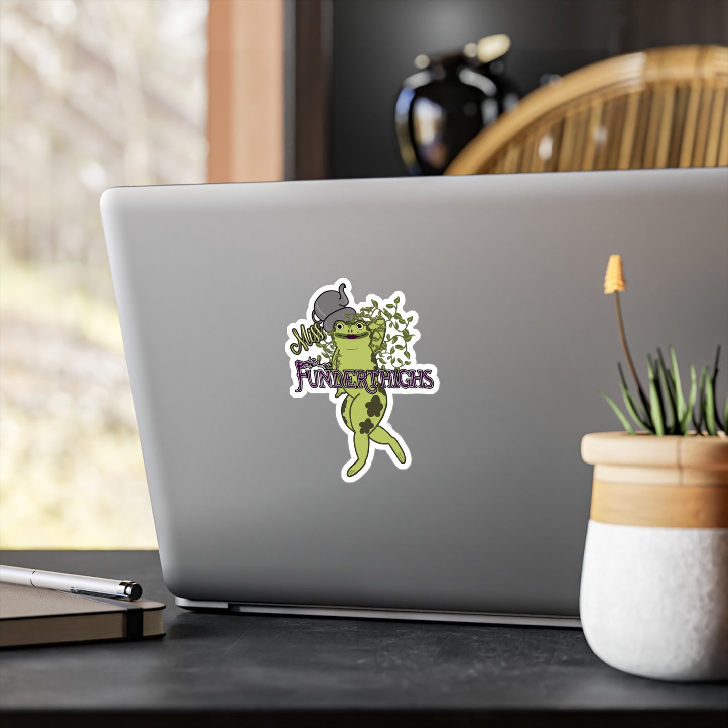 Miss Funderthighs Vinyl Reusable Sticker