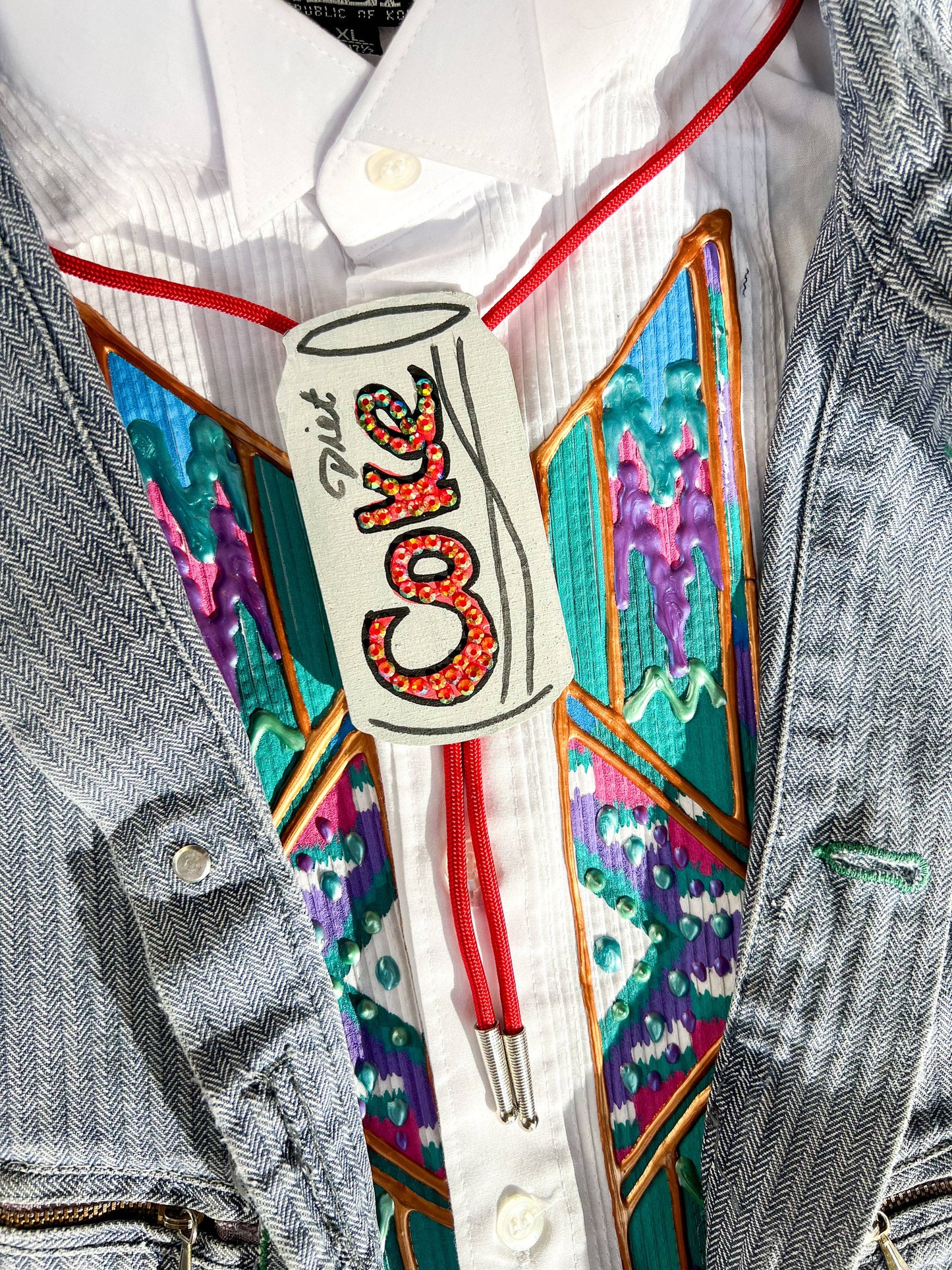Diet Coke Bolo Tie / Mini Wall Hanging: Regular Bolo
