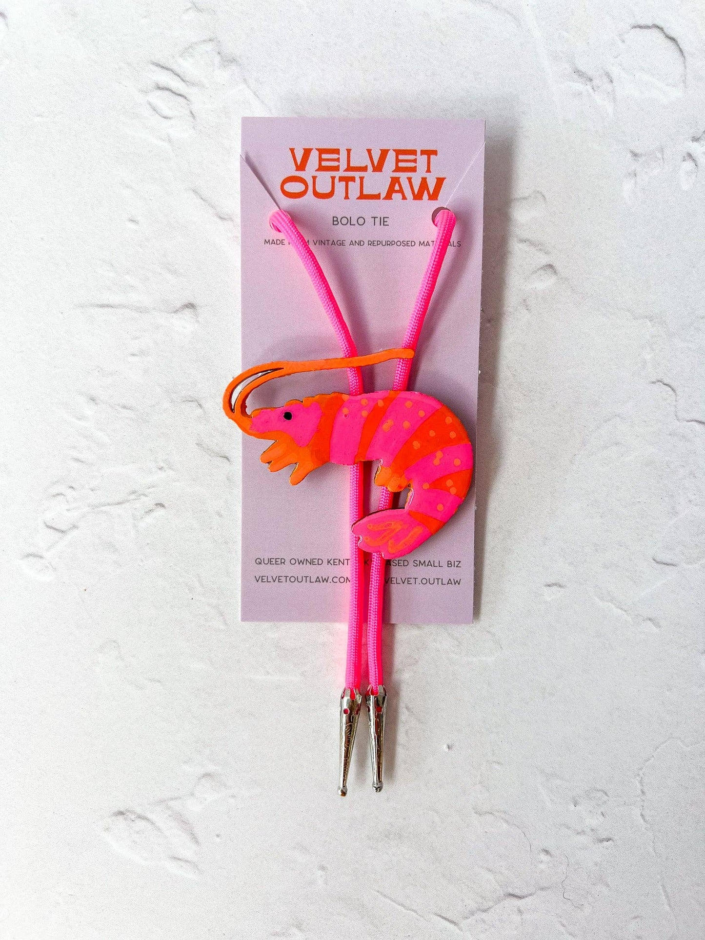 Shrimp Bolo Tie - Unique Handmade Western Neckwear