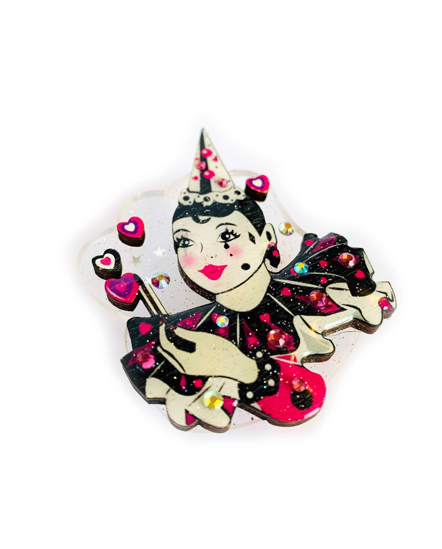 Pierrot Mime Brooch by Rosie Rose Parker