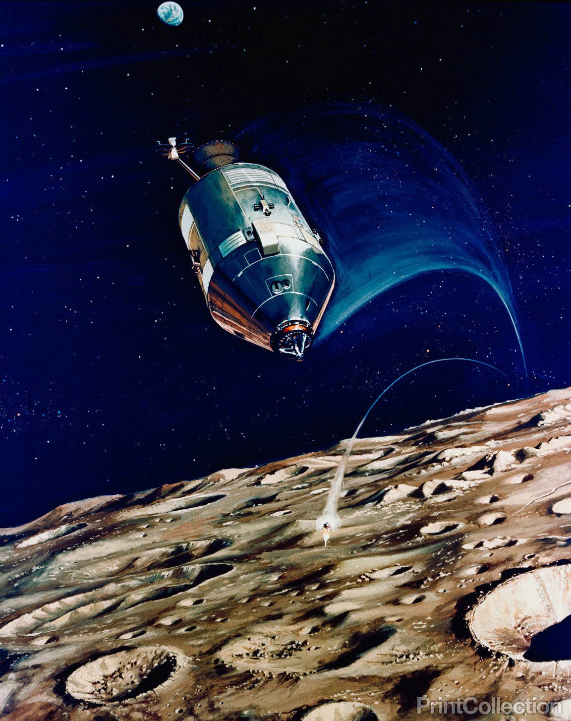 Apollo 14 Command/Service Module Painting: 16" x 20"
