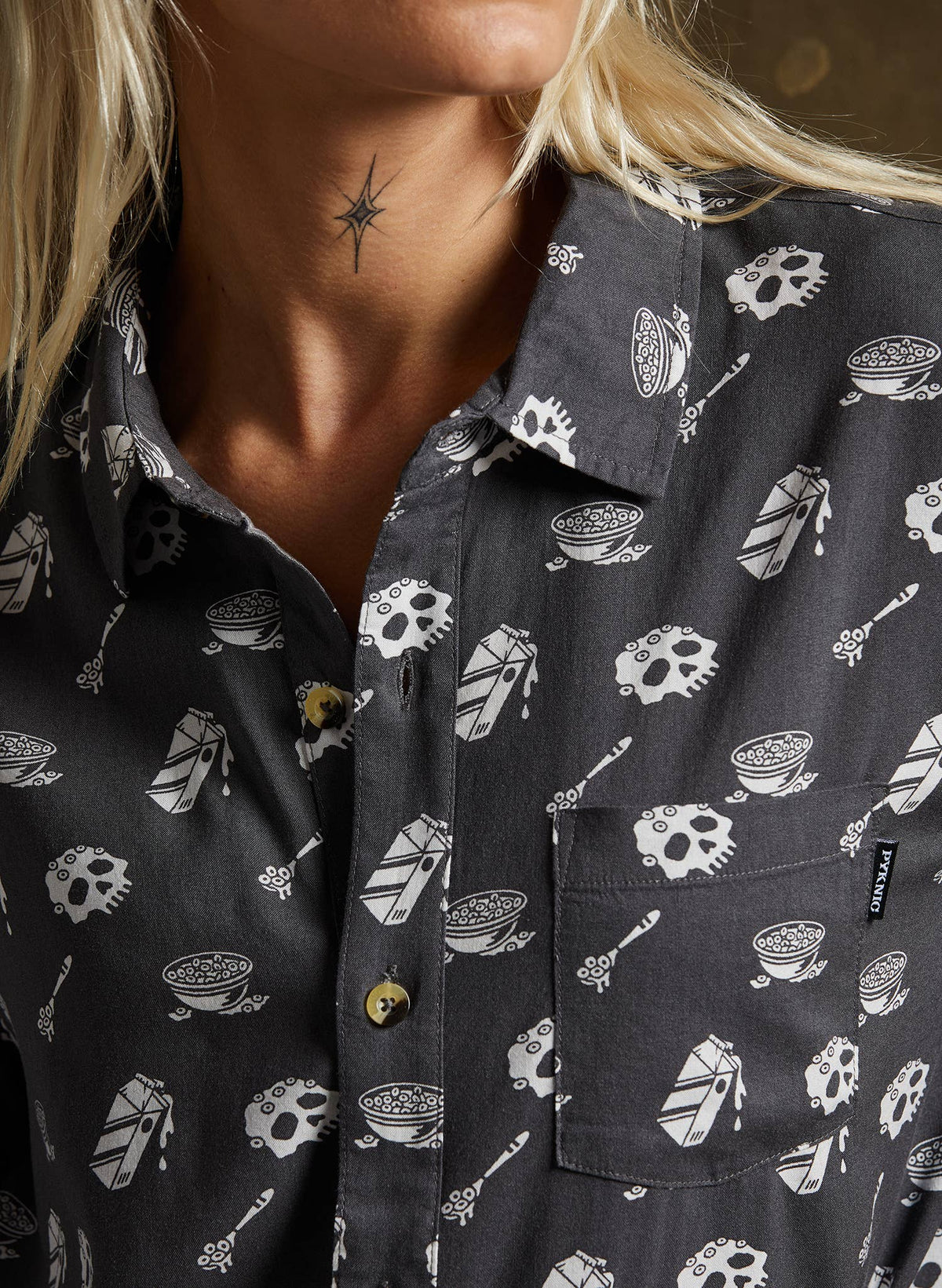Cereal Killer Casual Button Down Shirt Men & Women: Men's M