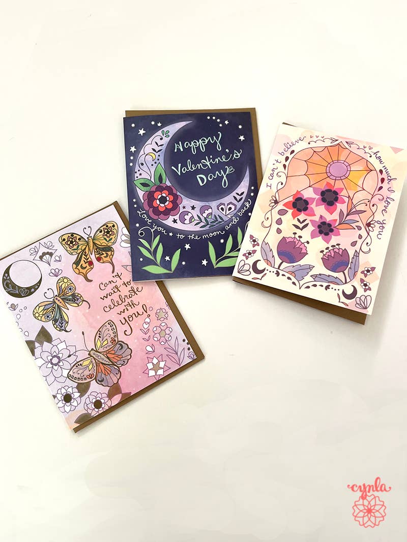 Valentine's Day Moon card - love you to the moon and back