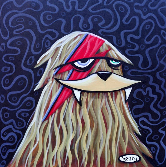 Sasquatch with Bowie Bolt Canvas Print: 8 X 8