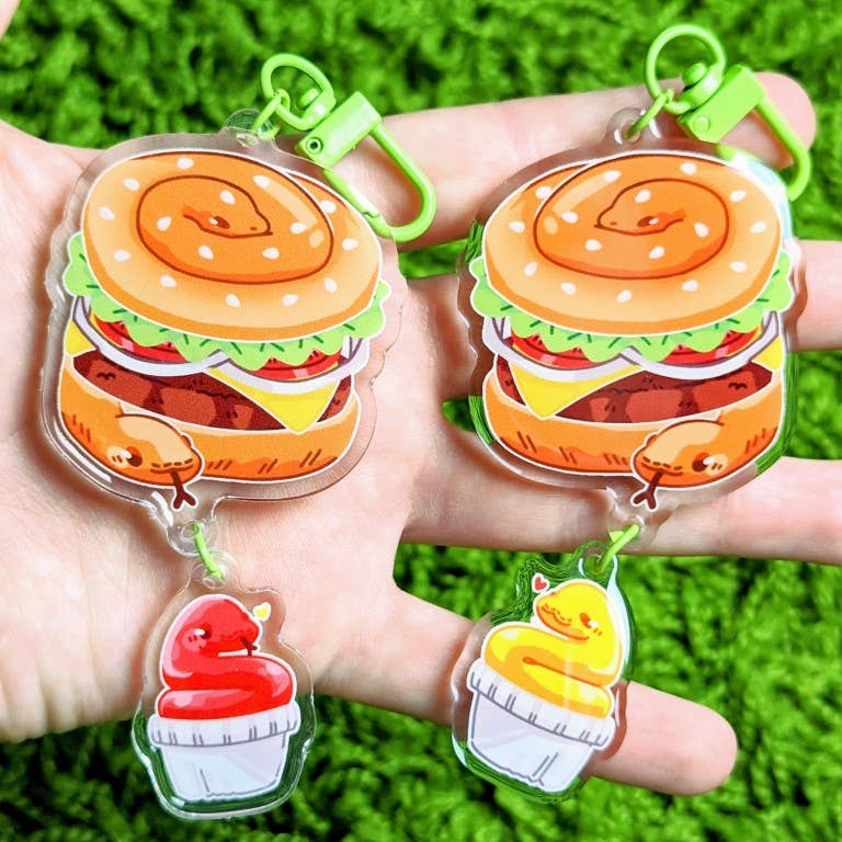 Snake Snack Fast Food Dangling Keychains: Snake Fries