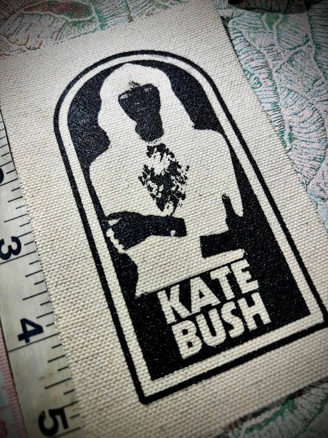 Kate Bush patch.: Black w/white ink