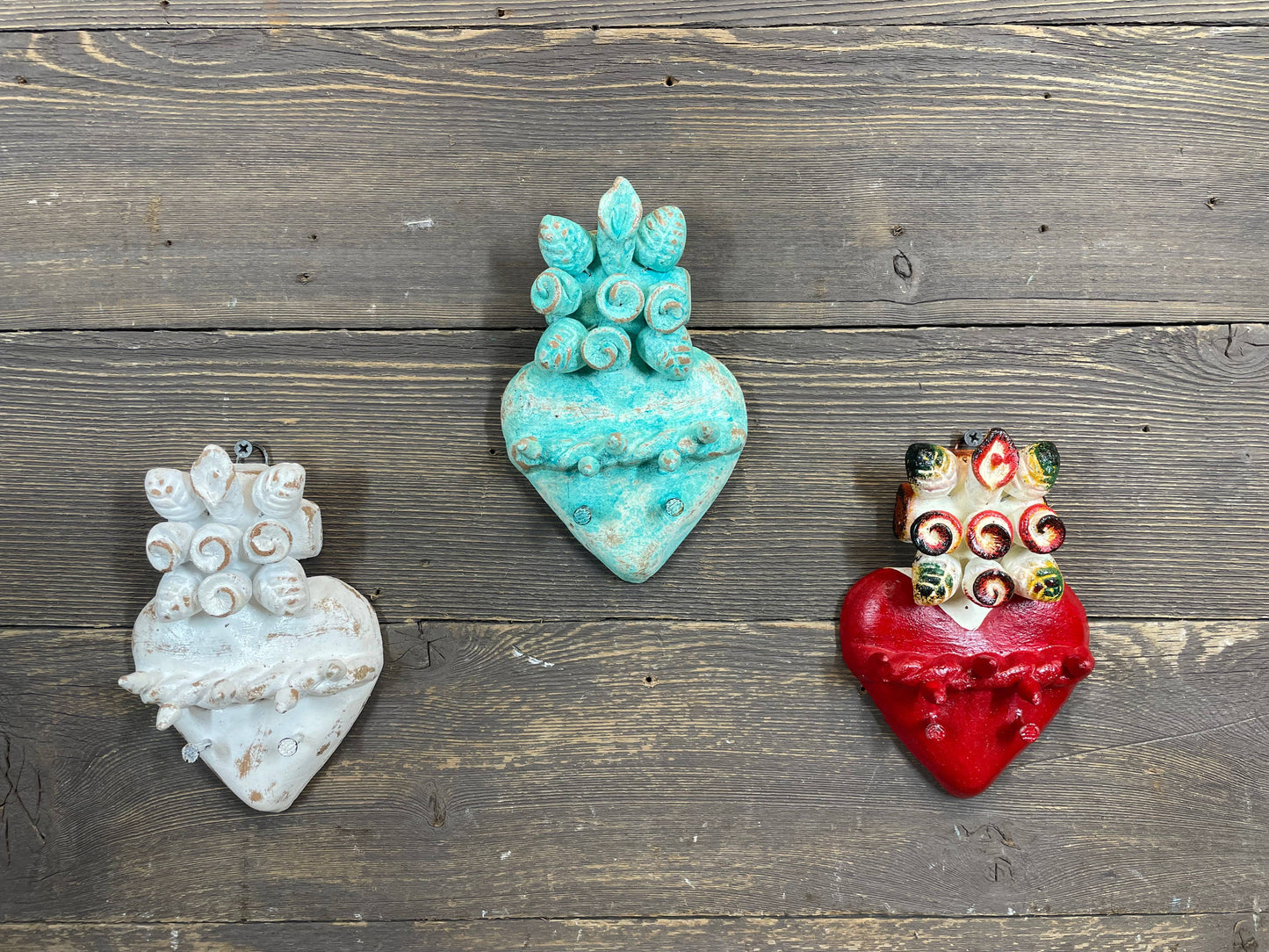 Nola Sacred Heart Clay Cross-Handmade-4x7 inches-NEW-$12 : Red