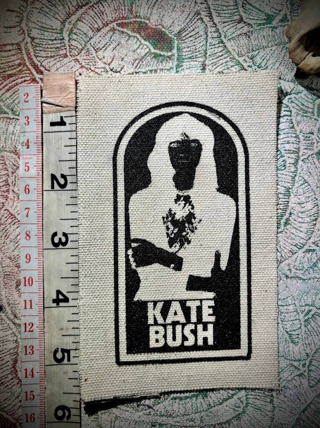 Kate Bush patch.: Black w/white ink