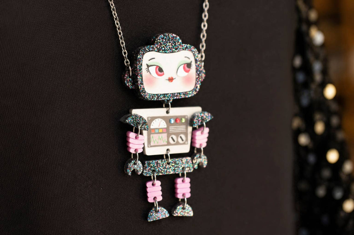 Retro Little Robot Necklace