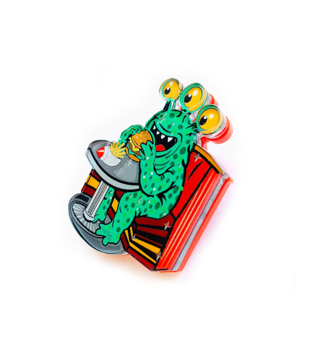 Retro Alien Diner Brooch,Kitsch Jewellery,Gift for Geeks