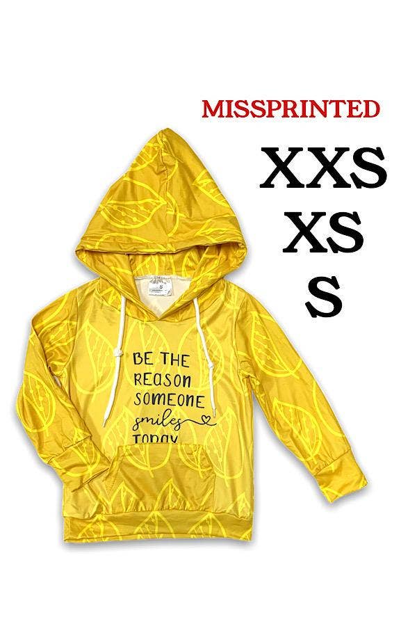 YELLOW SWEATSHIRT WITH HOODIE. (BE THE REASON SOMEONE SMILE TODAY!) CXS-950367 WEN: S