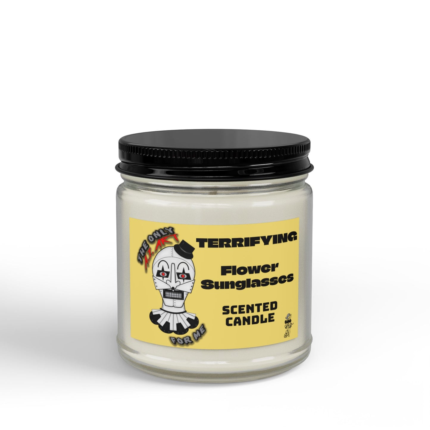 Terrifying AI Art Candle for Human Creativity- Flower Sunglasses Scent