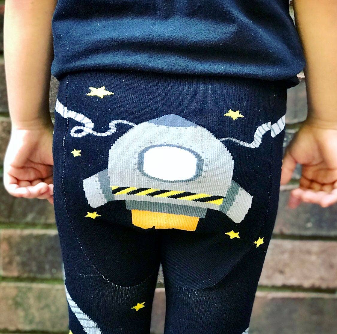 Space Walk Cotton Baby and Toddler Leggings: Small (3-12 months)