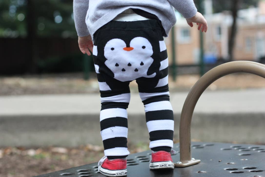Penguin Stripes Cotton Baby and Toddler Leggings: Large 18 - 24 Months