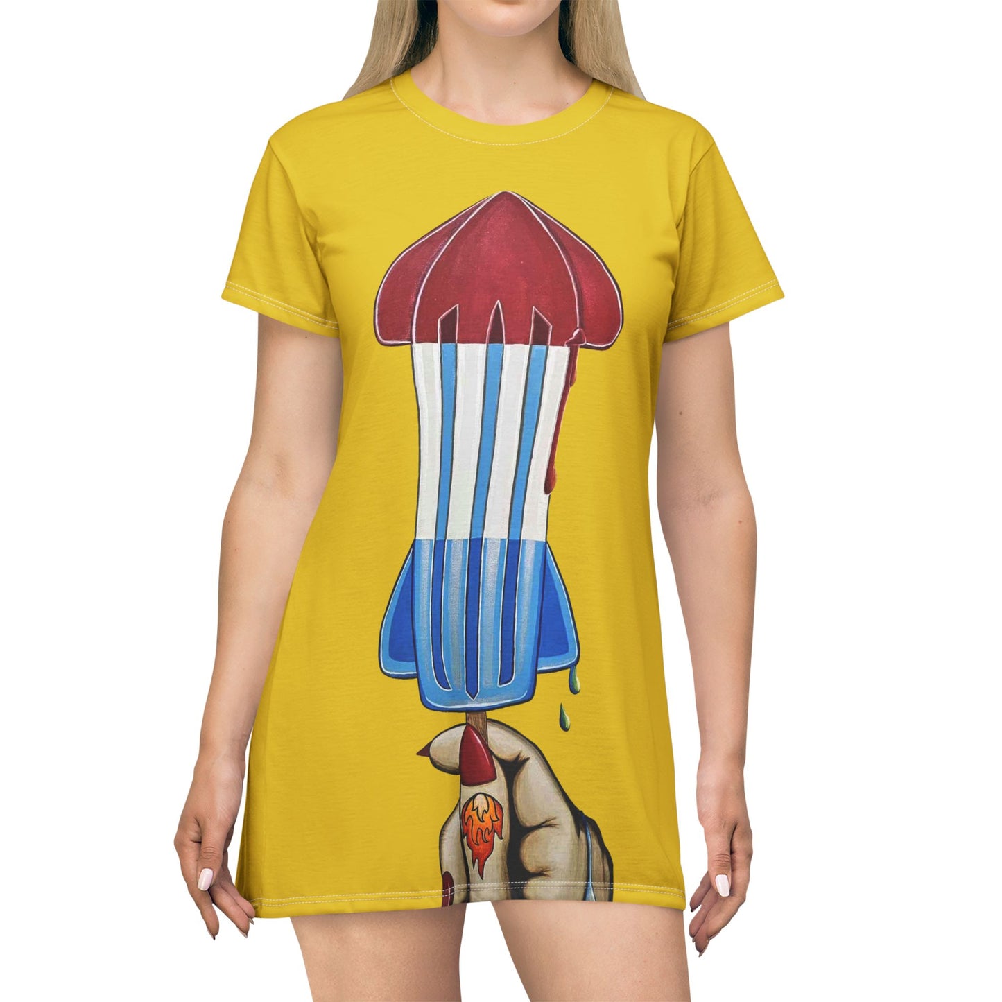 Astral Drip Painting T-Shirt Dress