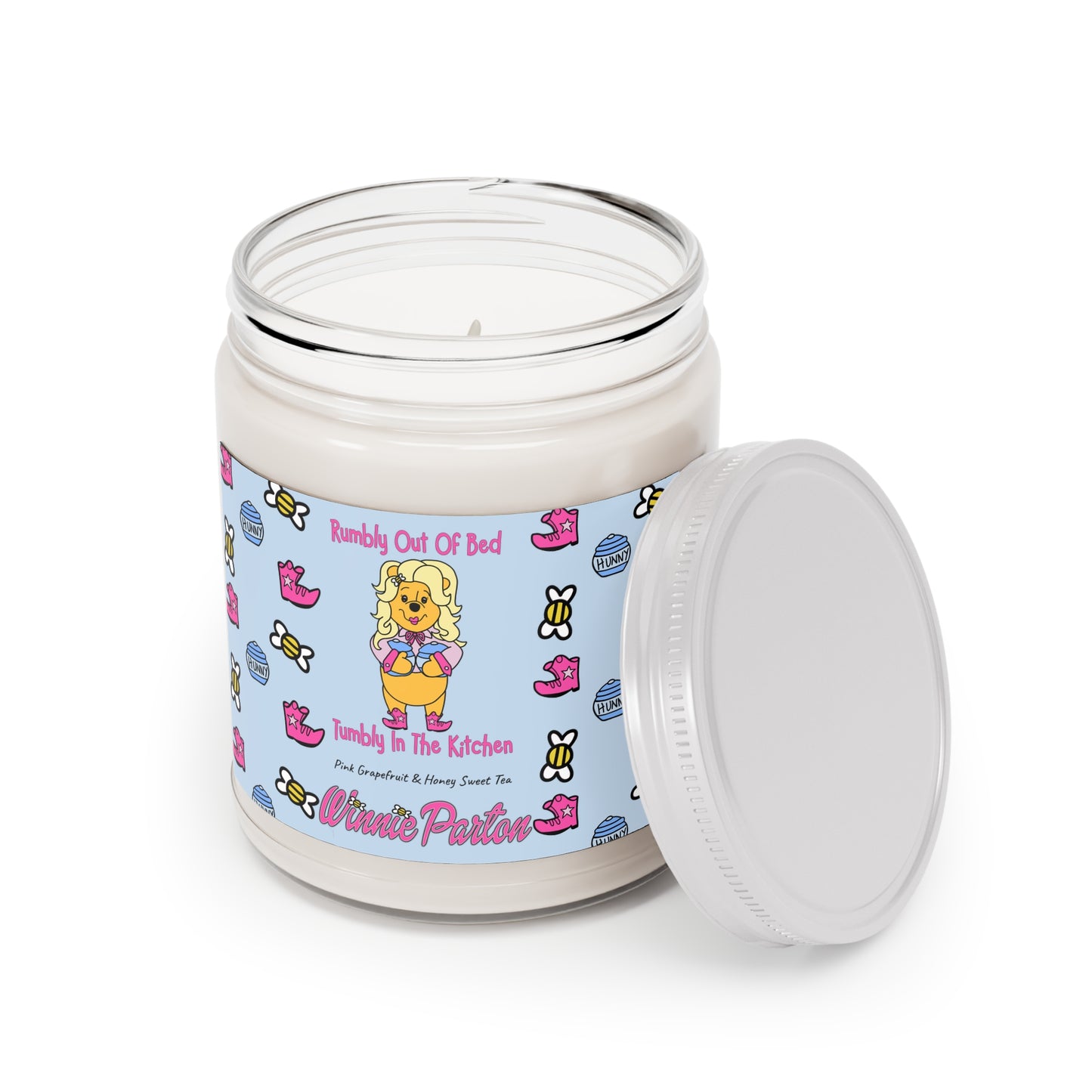 Winnie Parton Pink Grapefruit & Honey Sweet Tea Soy Candle, 9 oz