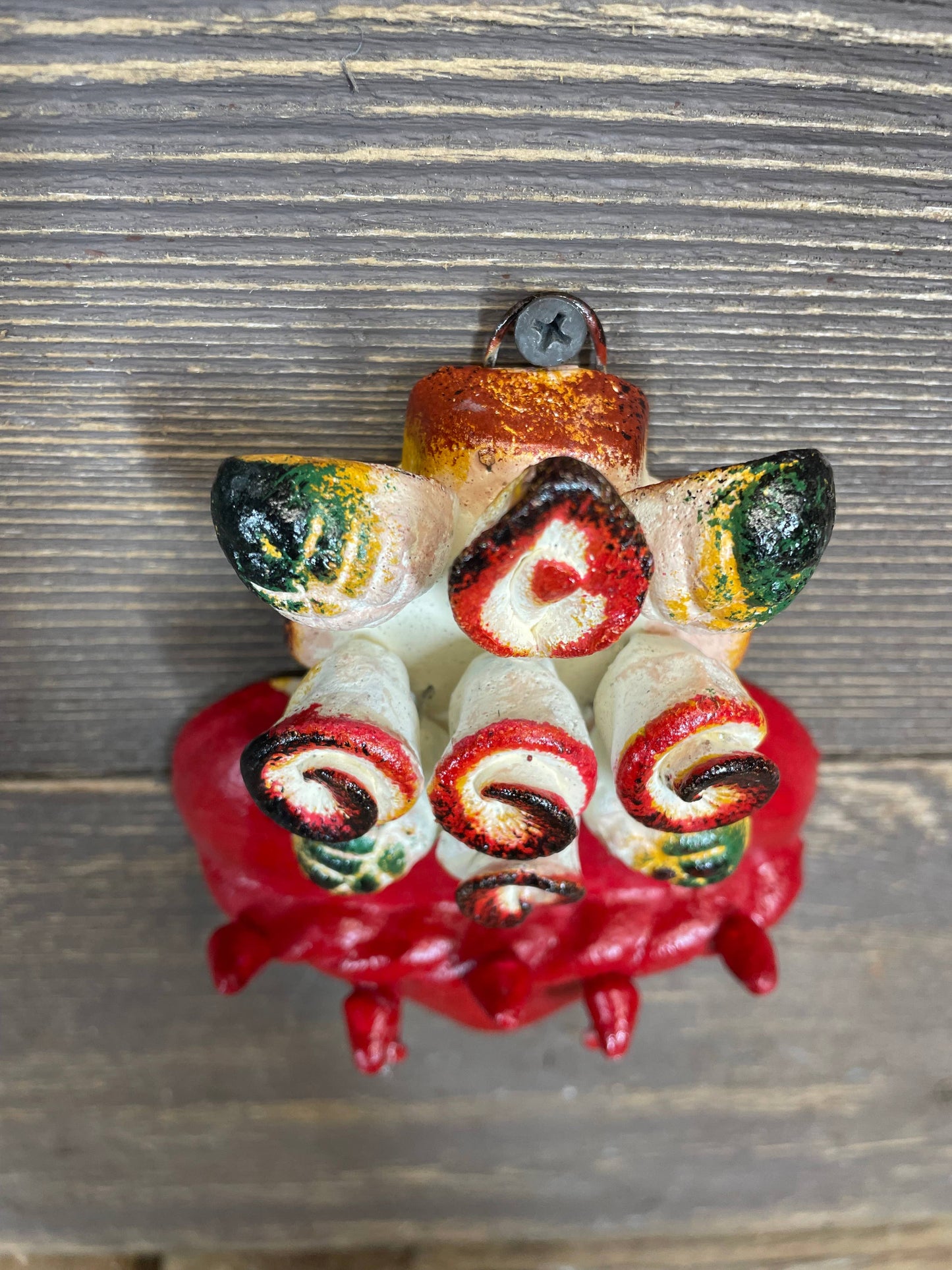 Nola Sacred Heart Clay Cross-Handmade-4x7 inches-NEW-$12 : Red