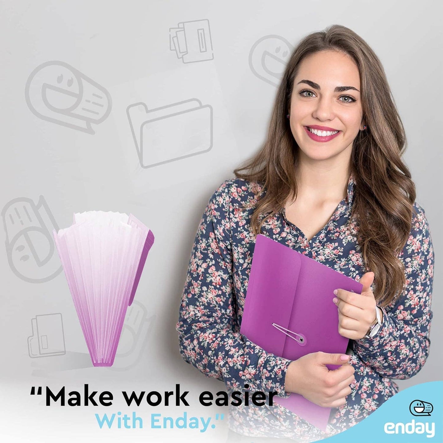 Accordion File Organizer, 7 Pocket Poly Expanding File: Purple