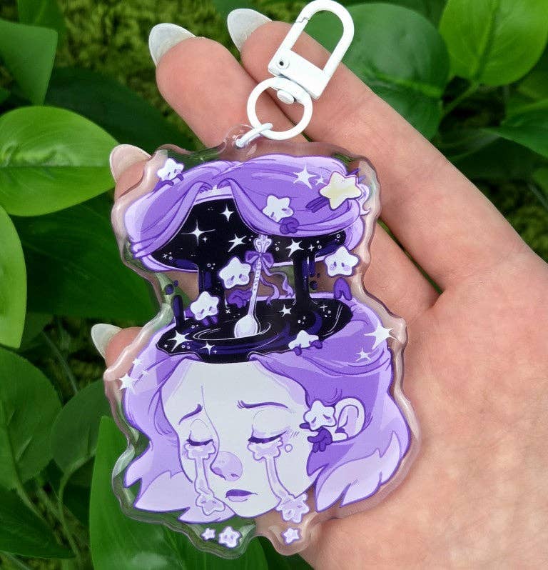 Cute Weirdcore Girl Head Keychains!: Alien