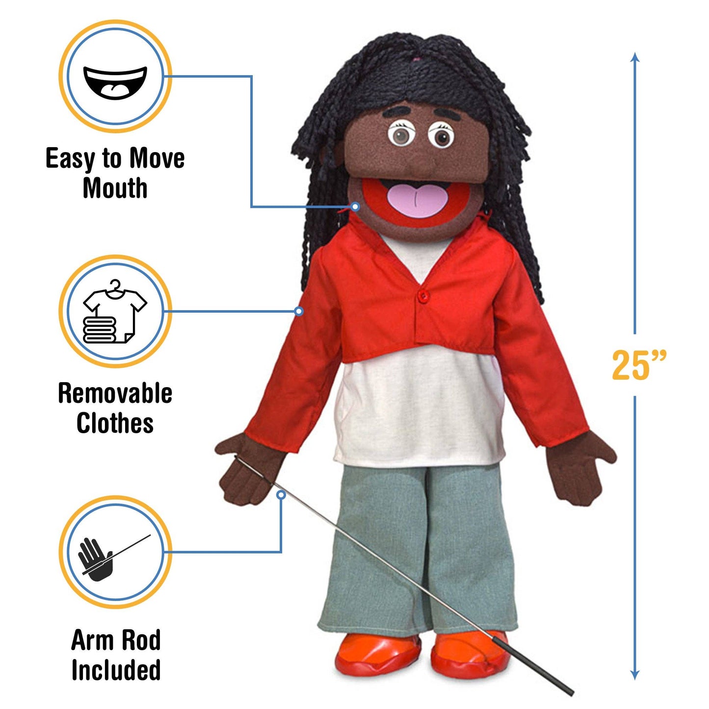 Silly Puppets Sierra, Black (25")
