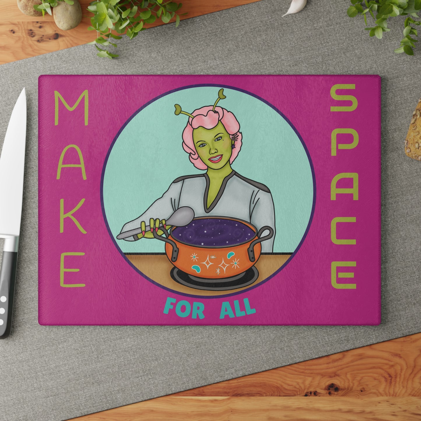 Make Space Glass Cutting Board