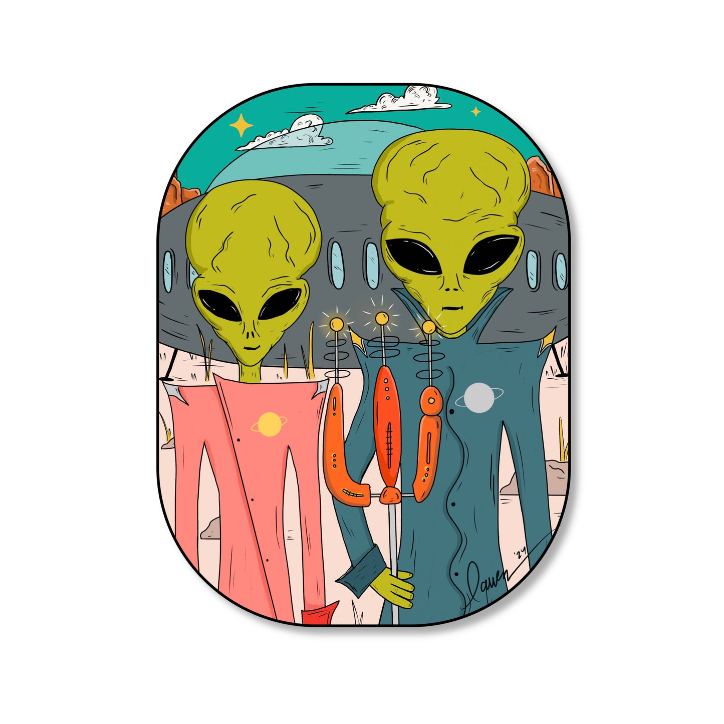 Alien Gothic Vinyl Sticker 