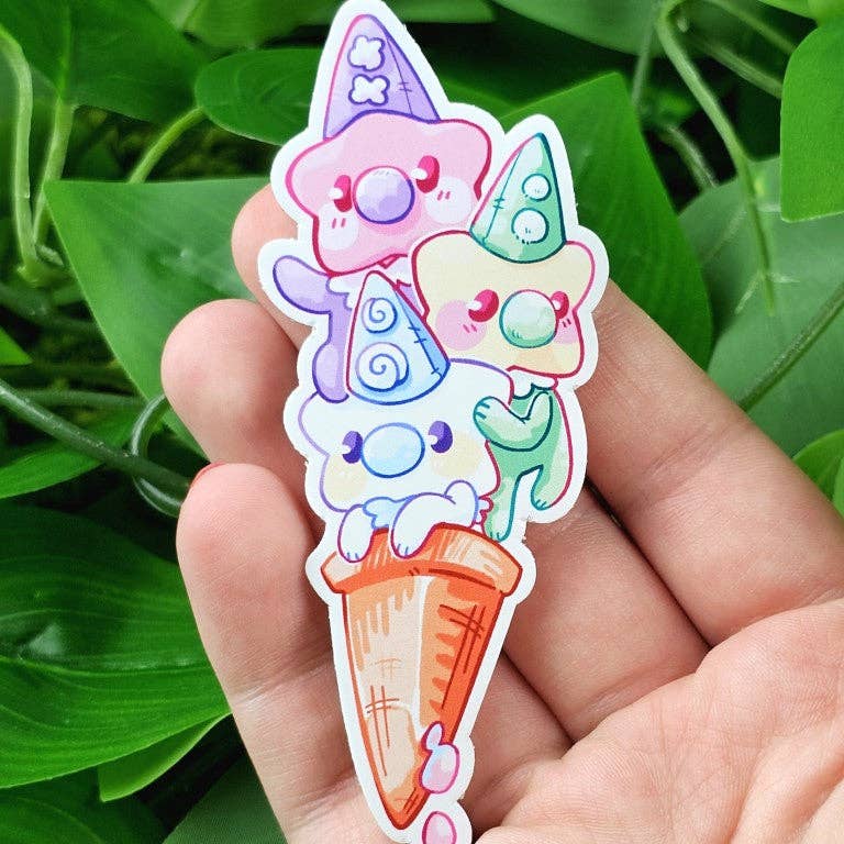 Star Baby Clown Stickers: ALL 4!