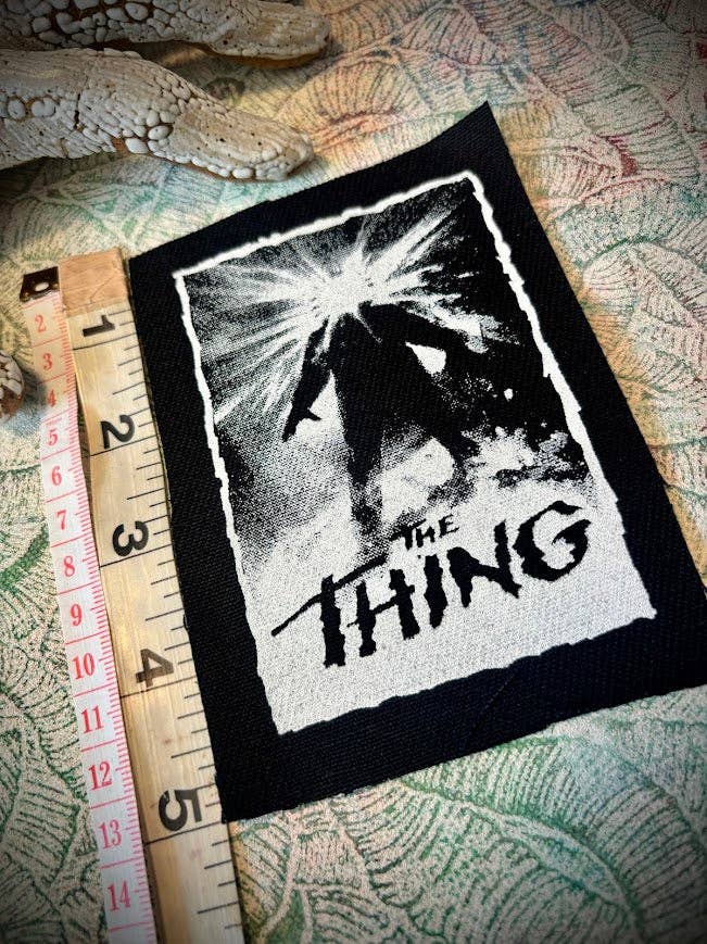The Thing movie patch.: Black w/white ink