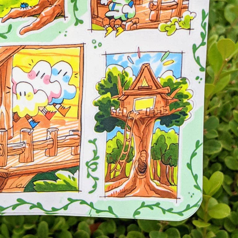 V1 Runaway Ghosts Comic Sticker Sheet: Aspen