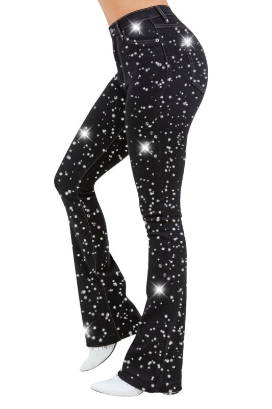 GJG Denim Galaxy Glow Rhinestone Boot Cut Jean