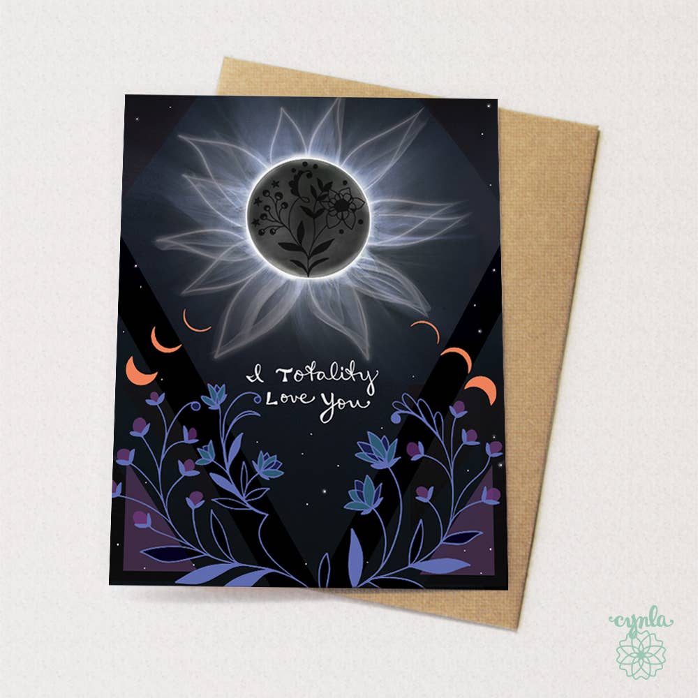Eclipse Greeting Card -totality love card solar eclipse card
