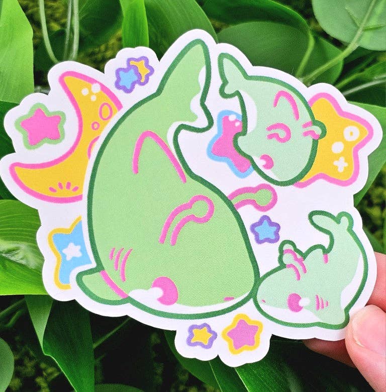 Alien Shark Stickers!: ALL FIVE!!