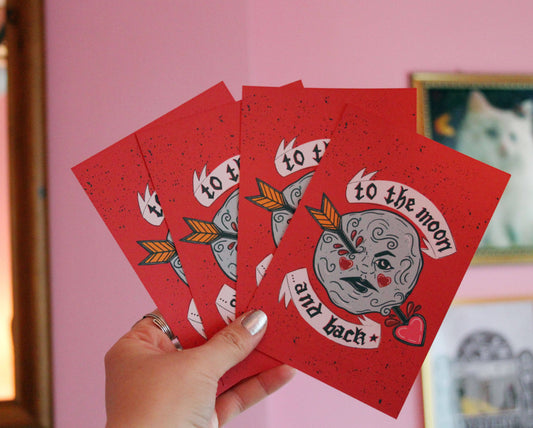 A Trip to the Moon and Back Valentine w/ Button