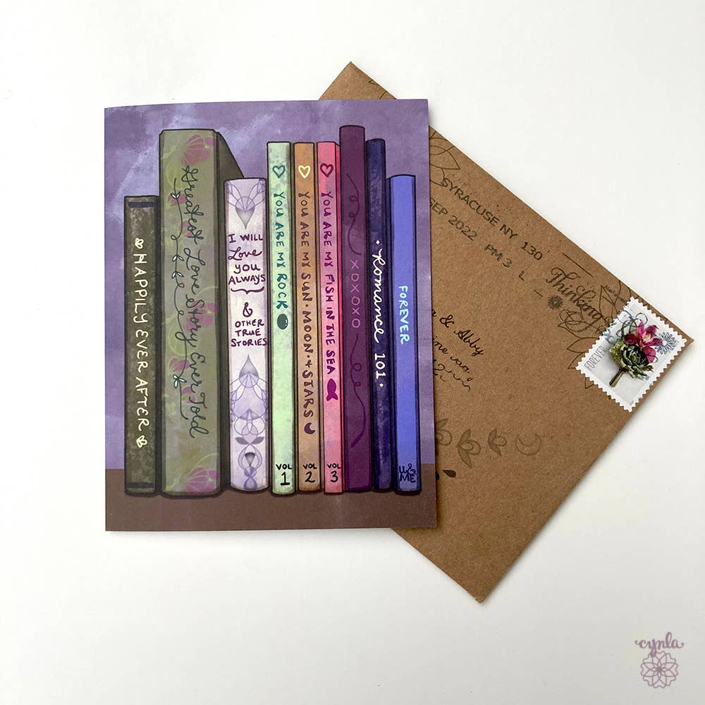 Book Lover card - book greeting card, bookstore love