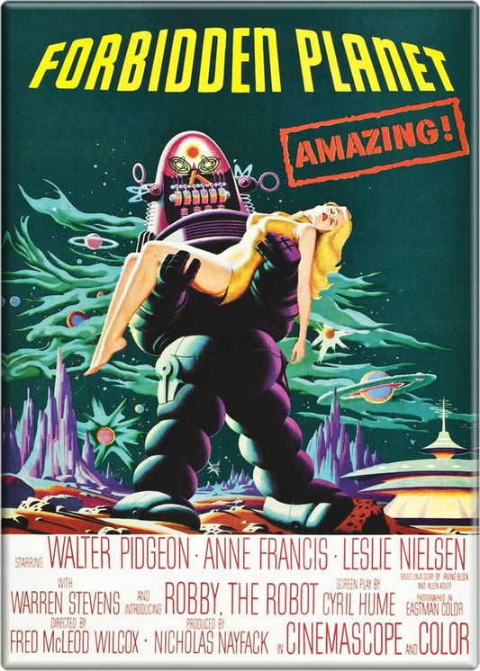 Compact Mirror - Forbidden Planet Sci-Fi Movie Poster Atomic