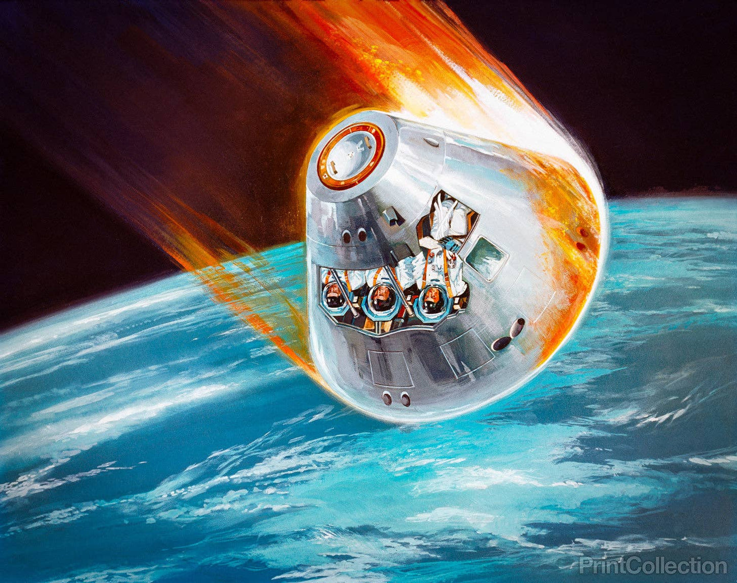 Apollo Command Module Illustration: 16" x 20"
