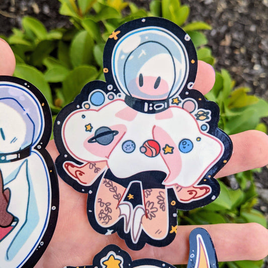Cute Space Ghost Stickers: V5!: Planets Ghost