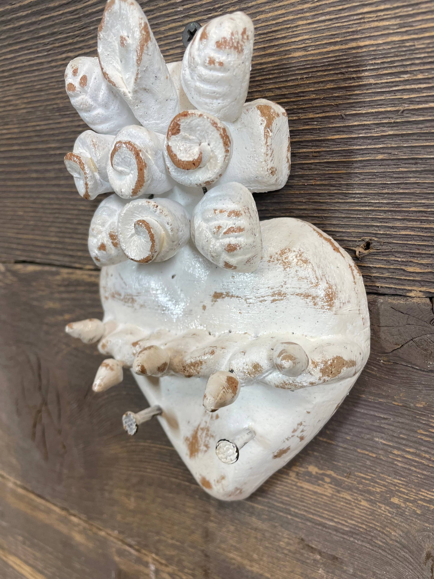 Nola Sacred Heart Clay Cross-Handmade-4x7 inches-NEW-$12 : Red