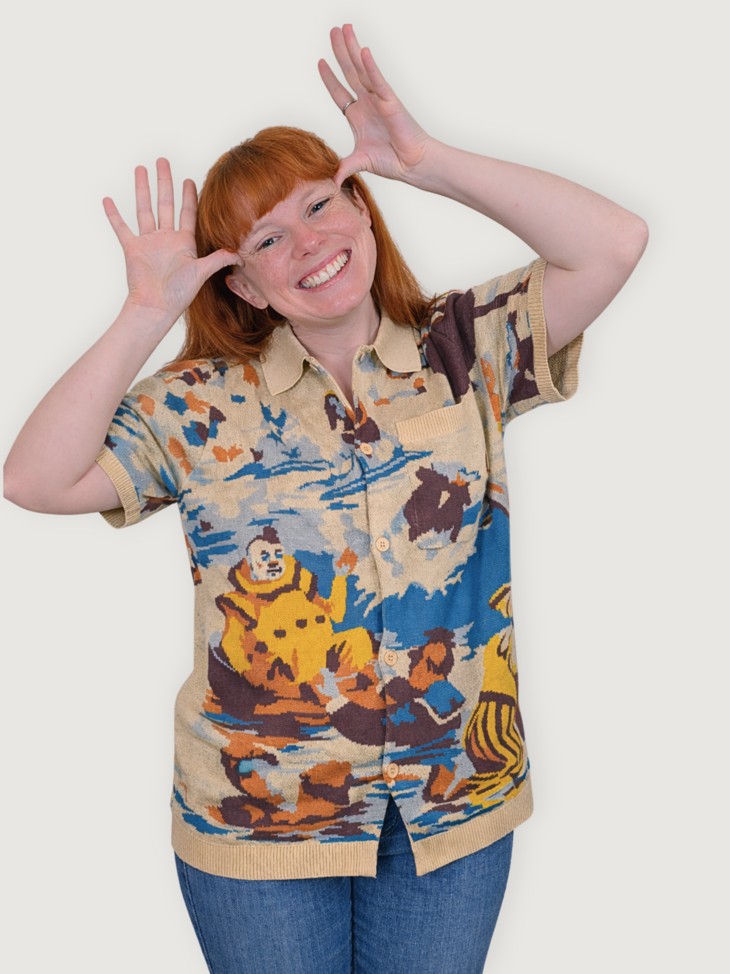 Bathing Clown Button Up: Medium