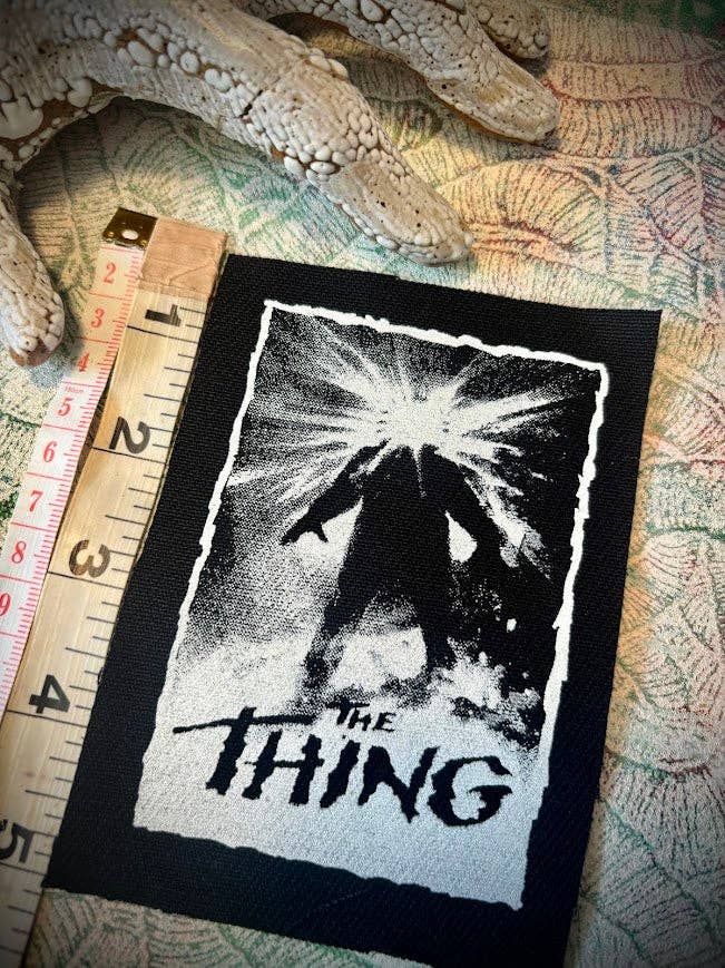 The Thing movie patch.: Black w/white ink