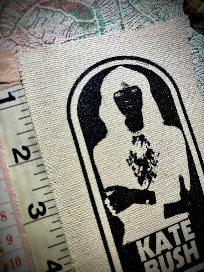 Kate Bush patch.: Black w/white ink