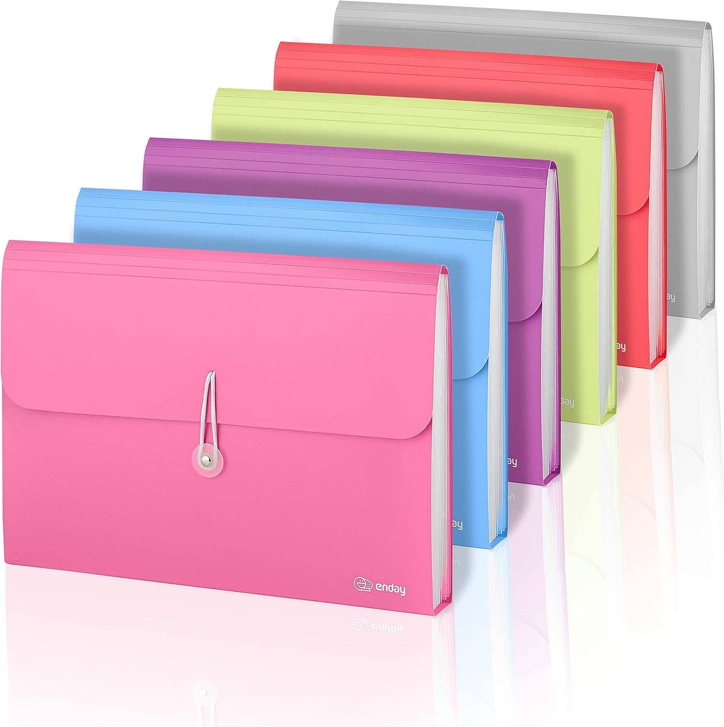 Accordion File Organizer, 7 Pocket Poly Expanding File: Green