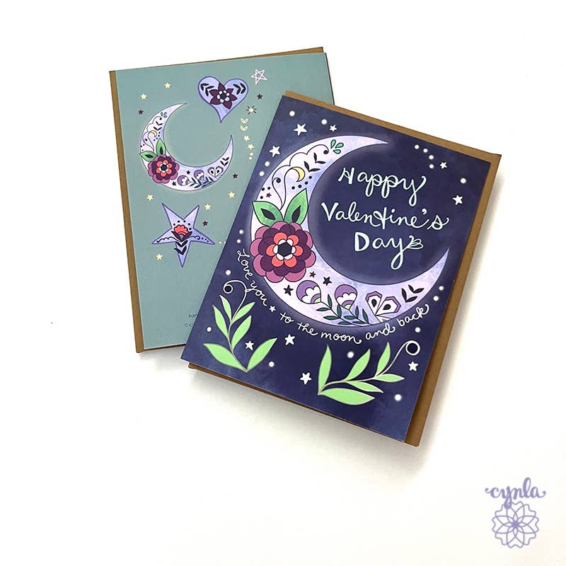Valentine's Day Moon card - love you to the moon and back