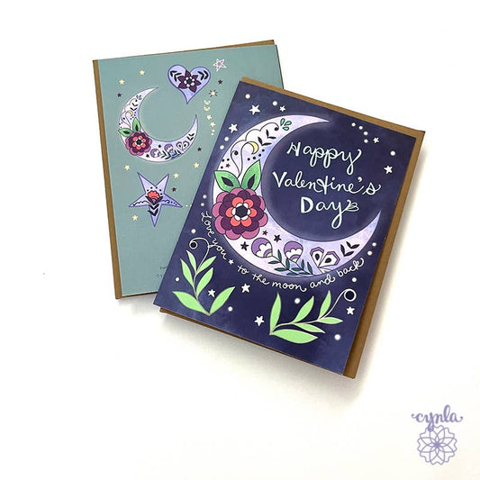Valentine's Day Moon card - love you to the moon and back