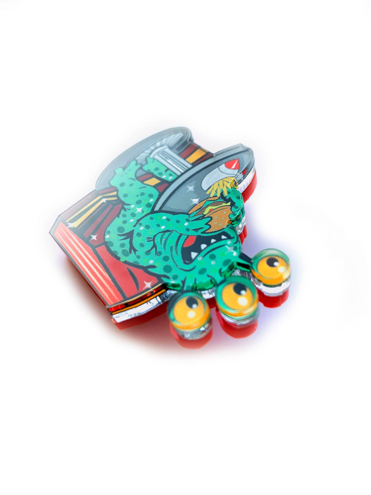 Retro Alien Diner Brooch,Kitsch Jewellery,Gift for Geeks
