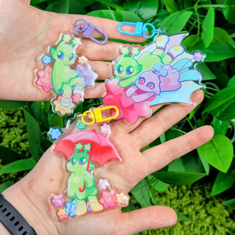 Cute Alien Keychains!: ALL THREE!